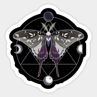 Asexual Luna Moth Celestial Cottagecore LGBT Pride Flag Sticker